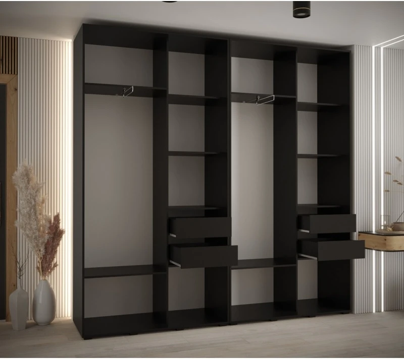 Vysoká šatní skříň s posuvnými dveřmi Davos 4 240, hloubka 60 cm, výška 235,2 cm