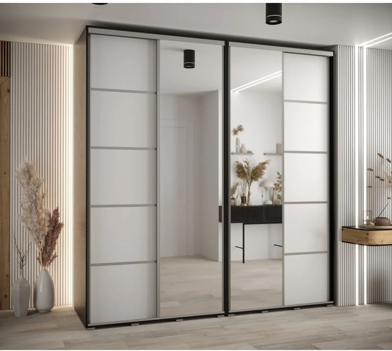 Szafa przesuwna z lustrem Davos 5 230 60 cm głębokości