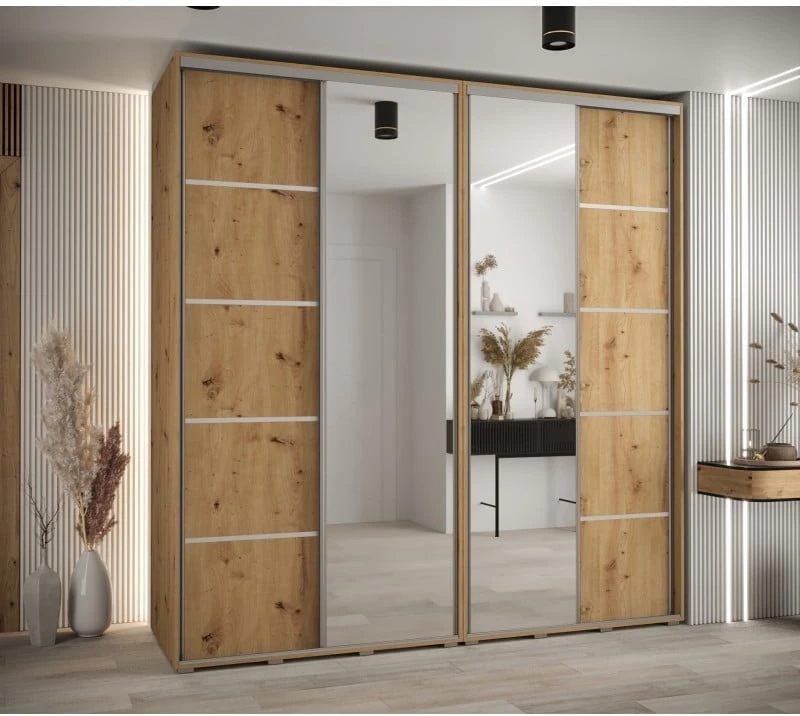 Szafa przesuwna z lustrem Davos 5 230 60 cm głębokości
