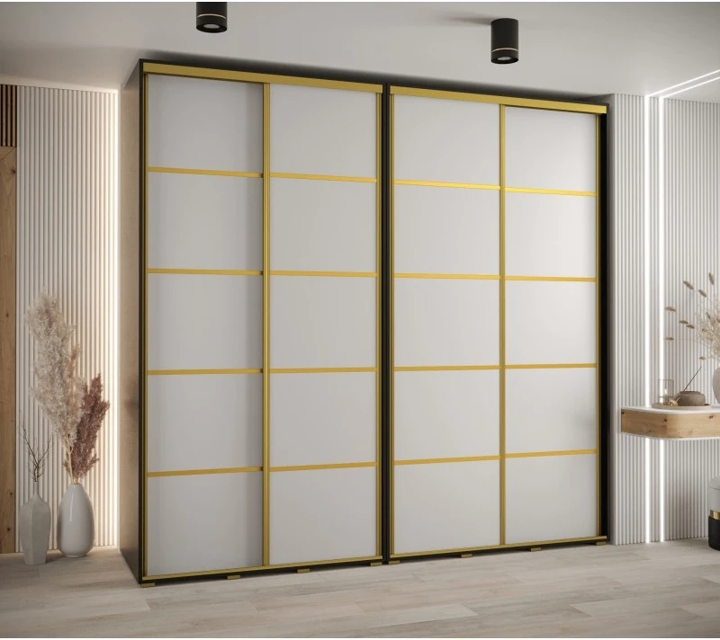 Vysoká šatní skříň s posuvnými dveřmi Davos 4 250, hloubka 60 cm, výška 235,2 cm