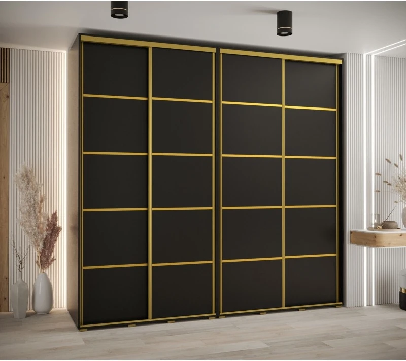 Vysoká šatní skříň s posuvnými dveřmi Davos 4 250, hloubka 60 cm, výška 235,2 cm
