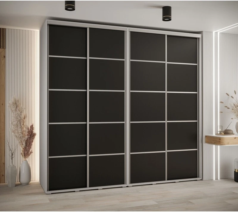 Vysoká šatní skříň s posuvnými dveřmi Davos 4 250, hloubka 60 cm, výška 235,2 cm