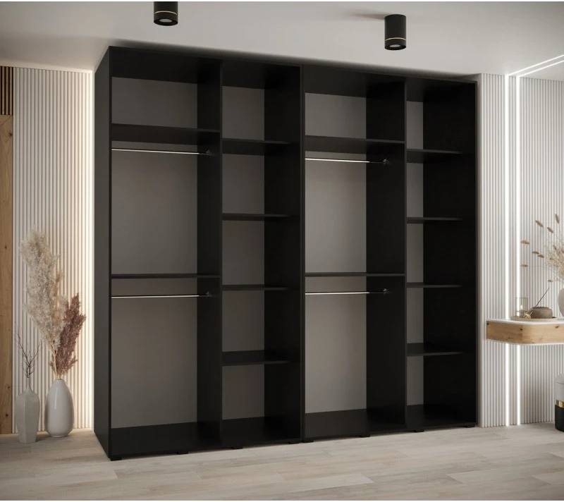 Vysoká šatní skříň s posuvnými dveřmi Davos 4 250, hloubka 60 cm, výška 235,2 cm