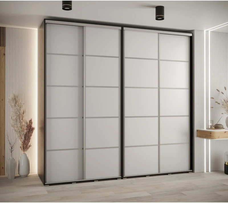 Vysoká šatní skříň s posuvnými dveřmi Davos 4 250, hloubka 60 cm, výška 235,2 cm