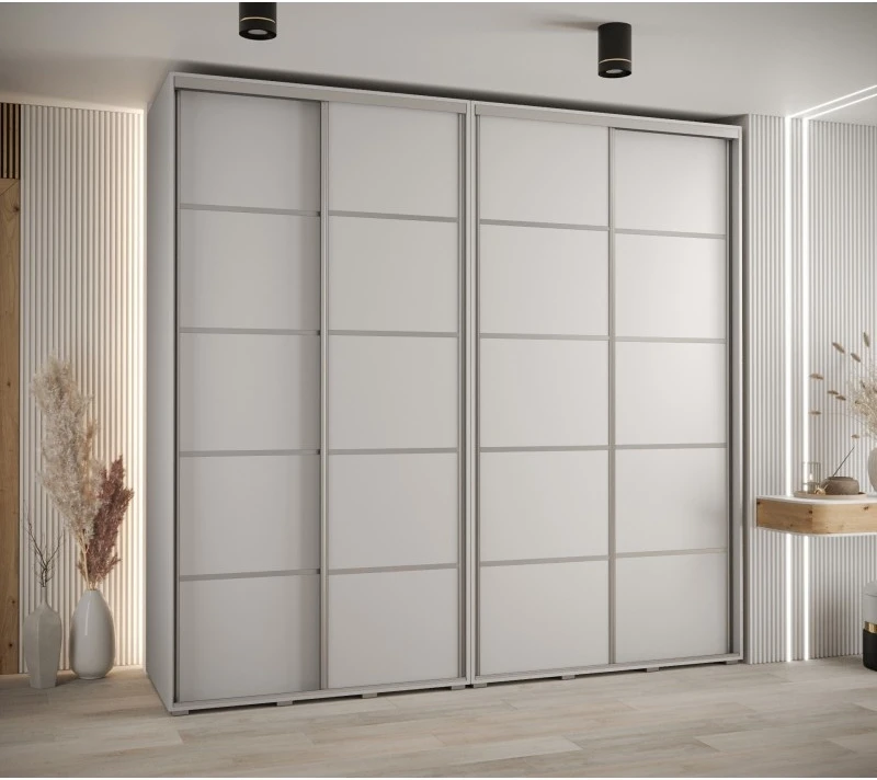Vysoká šatní skříň s posuvnými dveřmi Davos 4 250, hloubka 60 cm, výška 235,2 cm