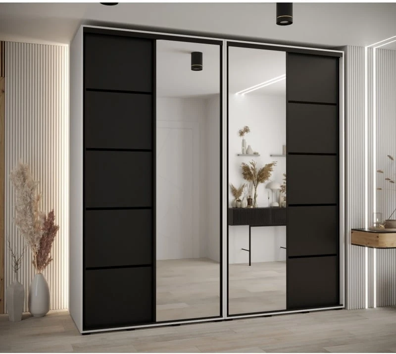 Skříň s posuvnými dveřmi a zrcadlem Davos 5 240, hloubka 60 cm