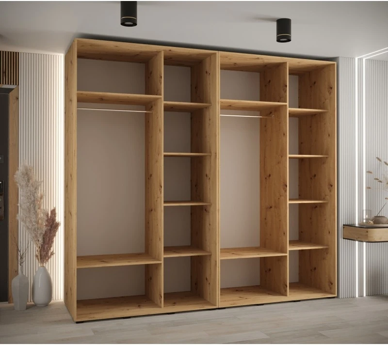 Vysoká šatní skříň s posuvnými dveřmi Davos 4 260, hloubka 60 cm, výška 235,2 cm