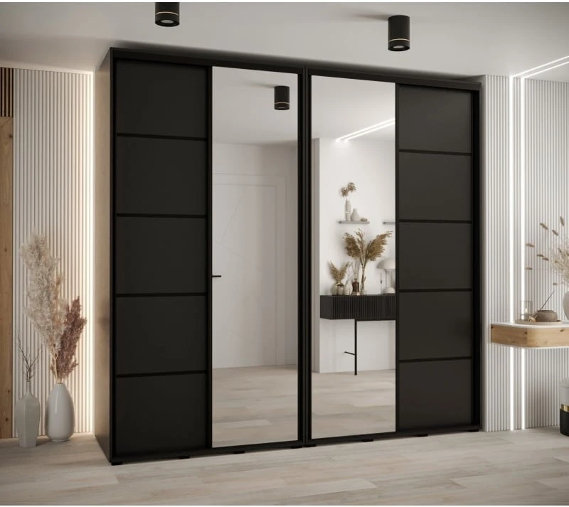 Skříň s posuvnými dveřmi a zrcadlem Davos 5 250, hloubka 45 cm