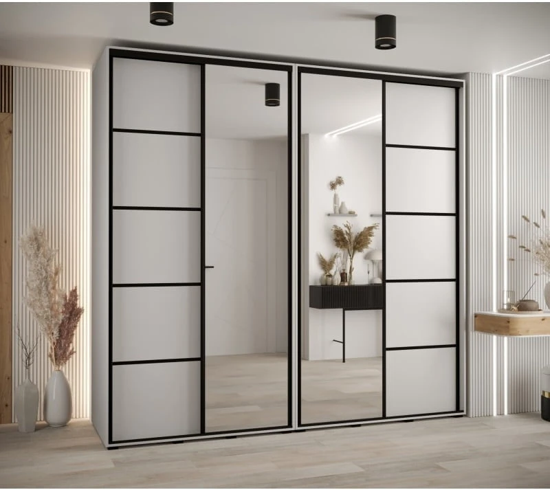 Skříň s posuvnými dveřmi a zrcadlem Davos 5 250, hloubka 45 cm