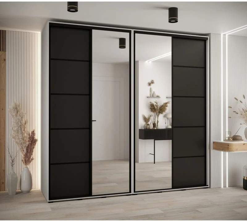 Skříň s posuvnými dveřmi a zrcadlem Davos 5 250, hloubka 45 cm