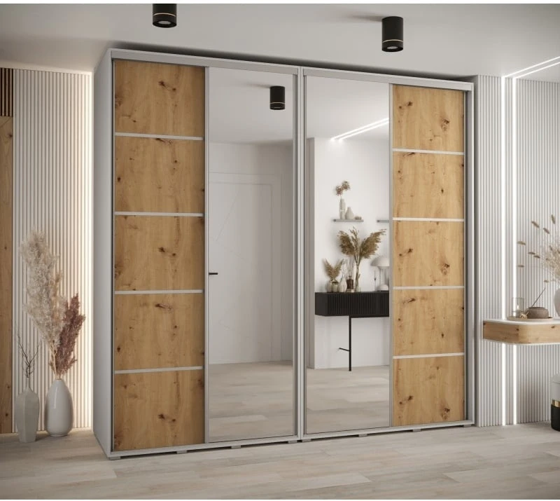 Skříň s posuvnými dveřmi a zrcadlem Davos 5 250, hloubka 45 cm