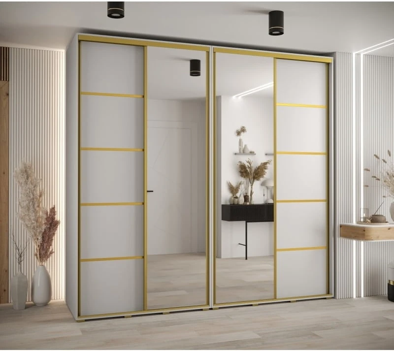 Skříň s posuvnými dveřmi a zrcadlem Davos 5 250, hloubka 45 cm