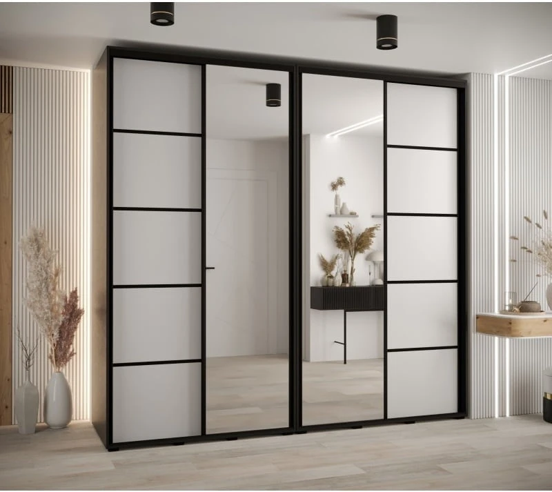 Skříň s posuvnými dveřmi a zrcadlem Davos 5 250, hloubka 45 cm