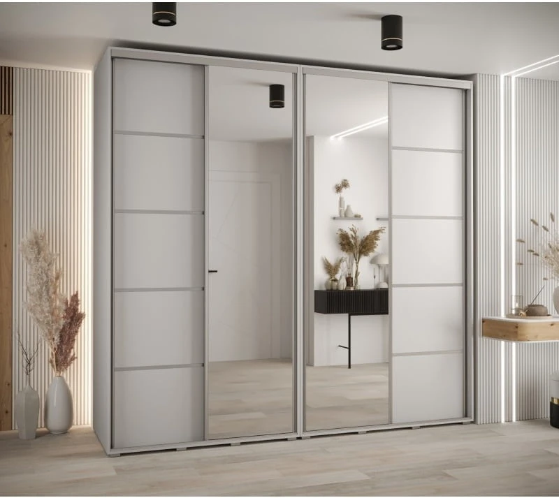 Skříň s posuvnými dveřmi a zrcadlem Davos 5 250, hloubka 45 cm