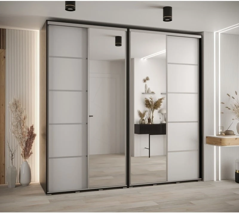 Skříň s posuvnými dveřmi a zrcadlem Davos 5 250, hloubka 45 cm