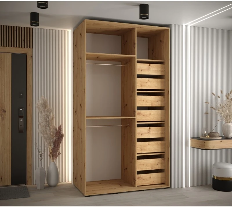Skříň s posuvnými dveřmi a zrcadlem Davos 5 250, hloubka 50 cm