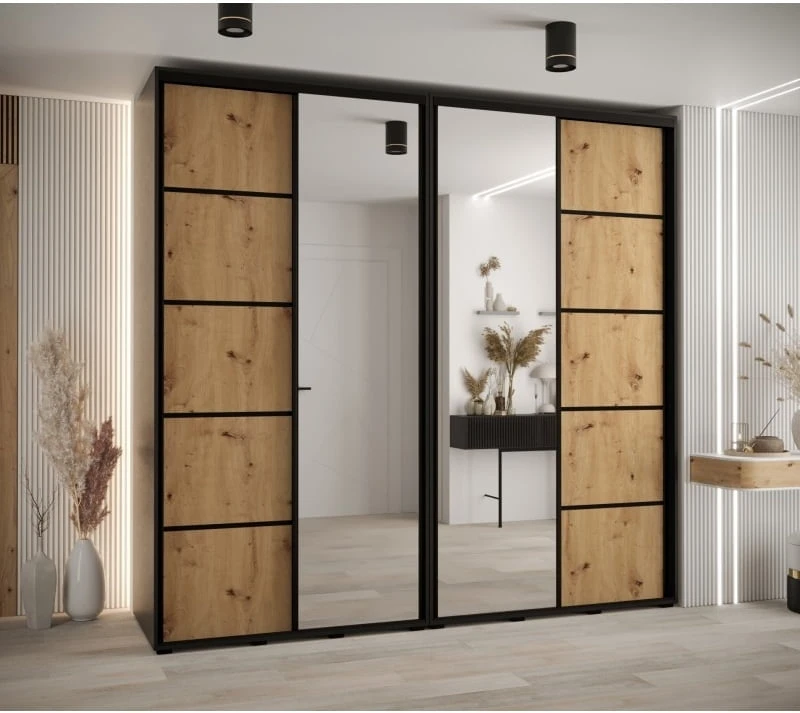 Skříň s posuvnými dveřmi a zrcadlem Davos 5 250, hloubka 50 cm