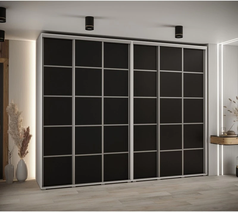 Vysoká šatní skříň s posuvnými dveřmi Davos 4 300, hloubka 60 cm, výška 235,2 cm