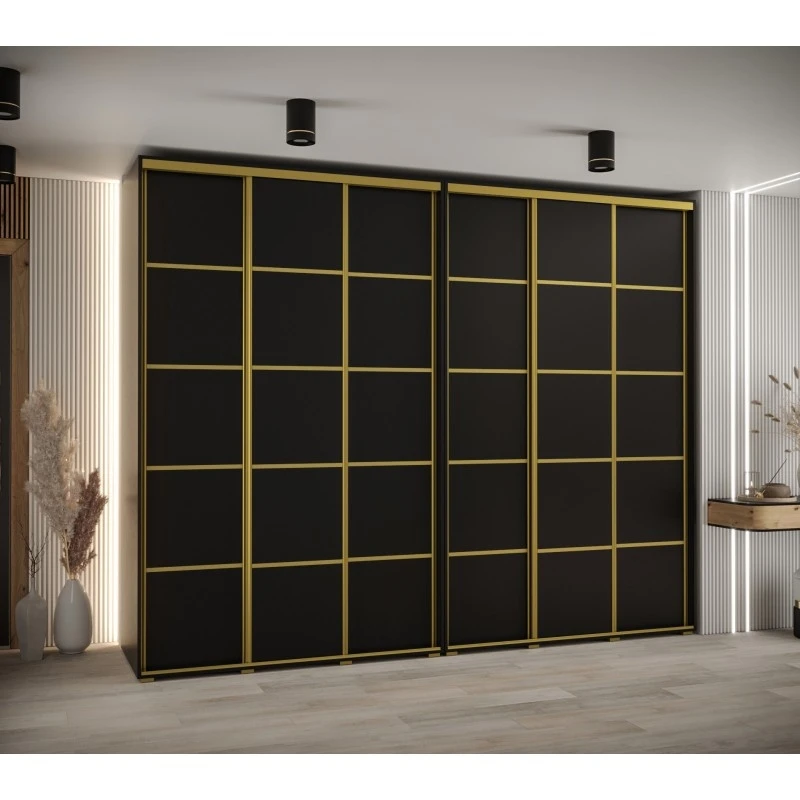 Vysoká šatní skříň s posuvnými dveřmi Davos 4 300, hloubka 60 cm, výška 235,2 cm