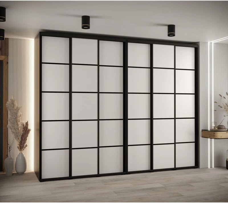 Vysoká šatní skříň s posuvnými dveřmi Davos 4 300, hloubka 60 cm, výška 235,2 cm