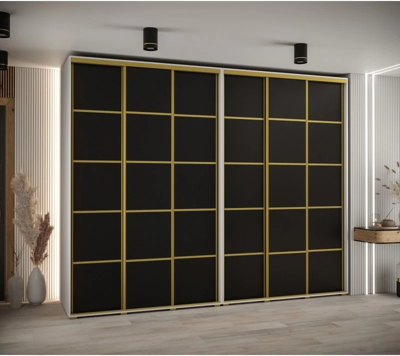 Vysoká šatní skříň s posuvnými dveřmi Davos 4 300, hloubka 60 cm, výška 235,2 cm