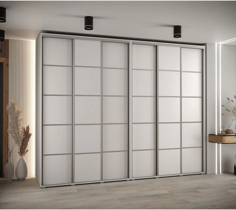 Vysoká šatní skříň s posuvnými dveřmi Davos 4 300, hloubka 60 cm, výška 235,2 cm