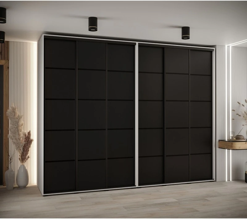 Vysoká šatní skříň s posuvnými dveřmi Davos 4 300, hloubka 60 cm, výška 235,2 cm