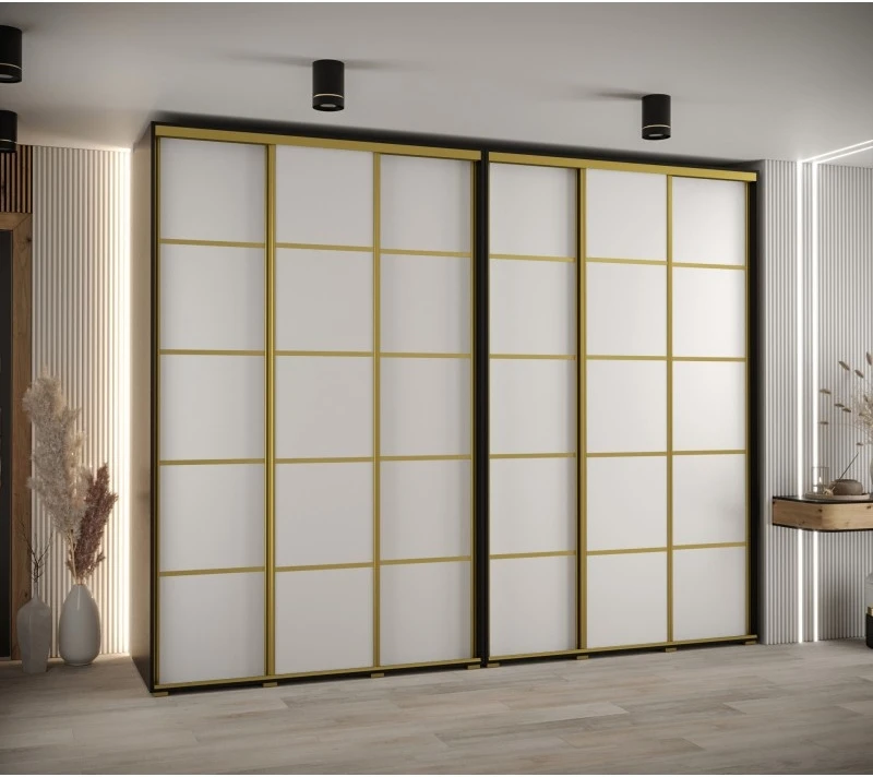 Vysoká šatní skříň s posuvnými dveřmi Davos 4 300, hloubka 60 cm, výška 235,2 cm