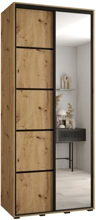 Szafa przesuwna z lustrem Cannes 5 100 60 cm głębokości 