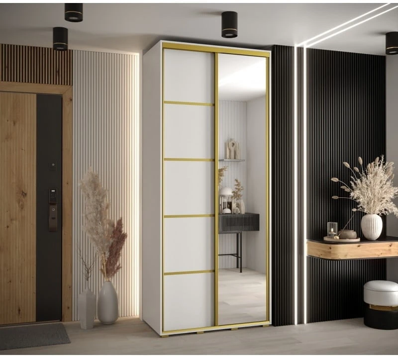 Szafa przesuwna z lustrem Cannes 5 110 45 cm głębokości 