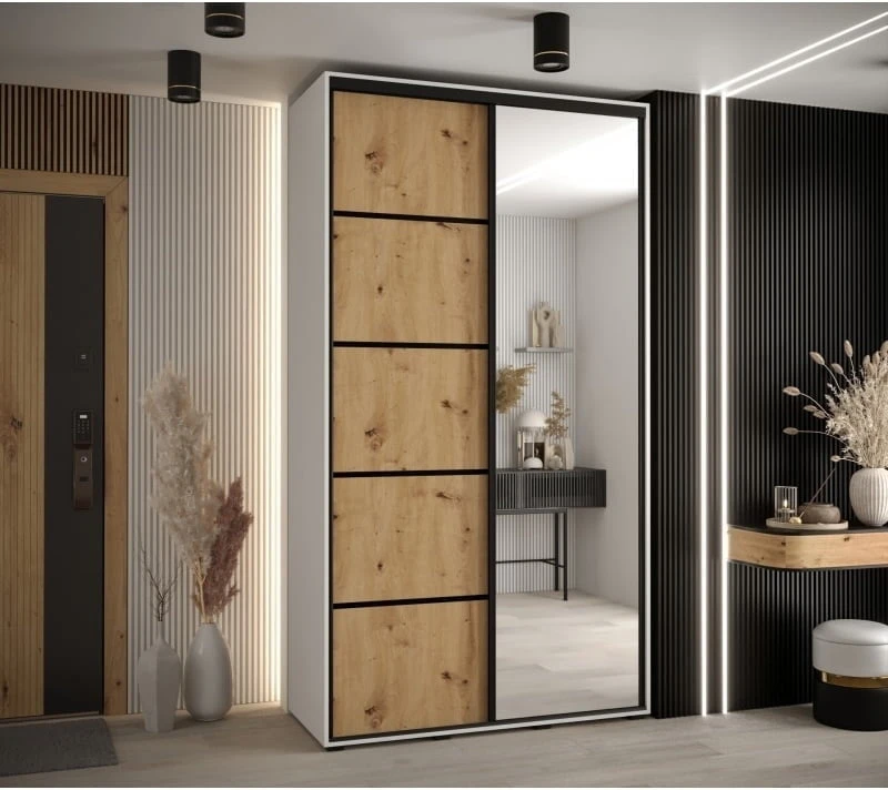 Posuvná skříň se zrcadlem Cannes 5 130 45 cm hloubky