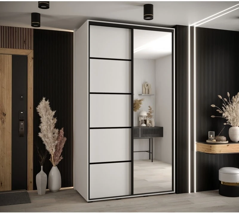 Szafa przesuwna z lustrem Cannes 5 130 60 cm głębokości 