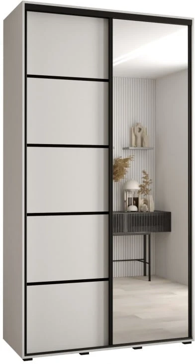 Szafa przesuwna z lustrem Cannes 5 130 60 cm głębokości 