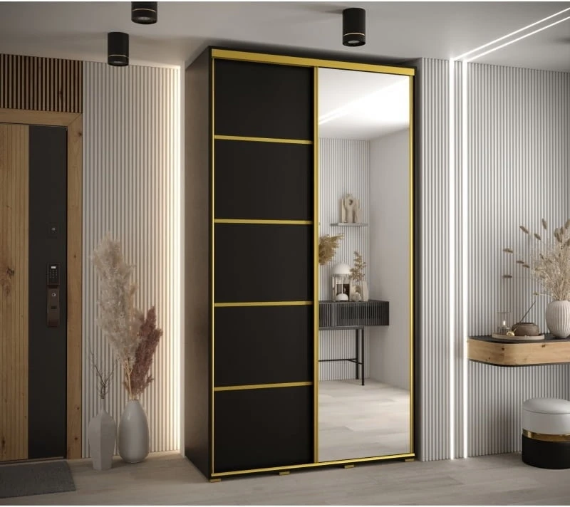 Szafa przesuwna z lustrem Cannes 5 140 45 cm głębokości 