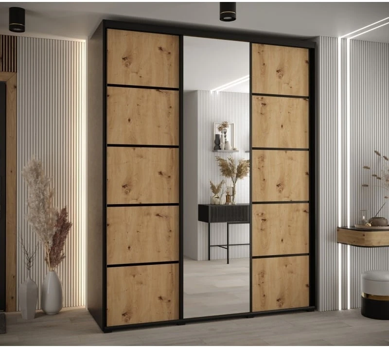 Posuvná skříň se zrcadlem Cannes 5 190 60 cm hloubky