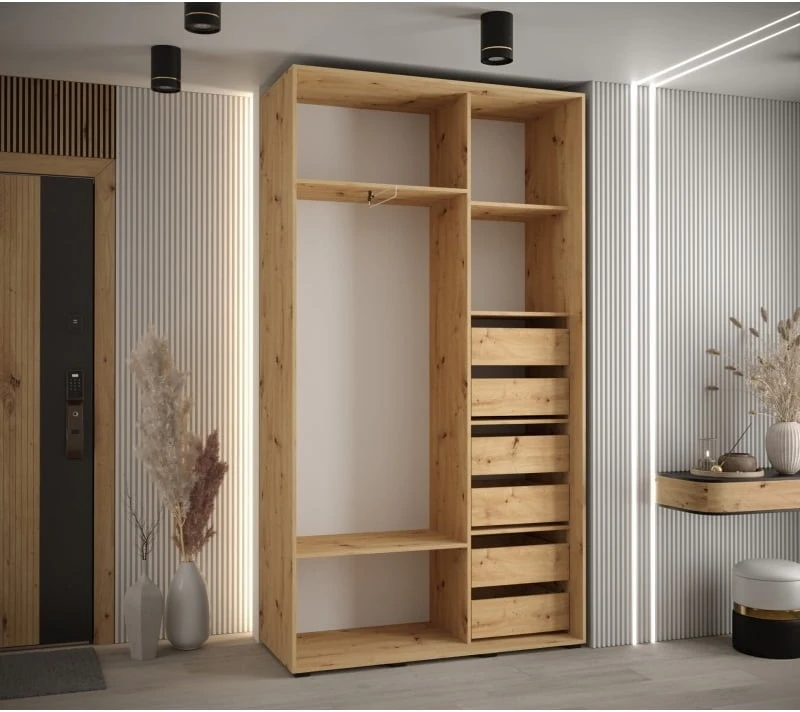 Šatní skříň s posuvnými dveřmi Lanko 1 140, hloubka 45 cm