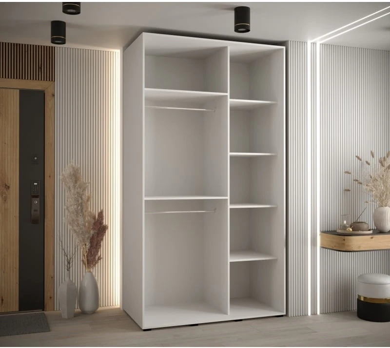 Šatní skříň s posuvnými dveřmi a zrcadlem Lanko 2 130, hloubka 60 cm