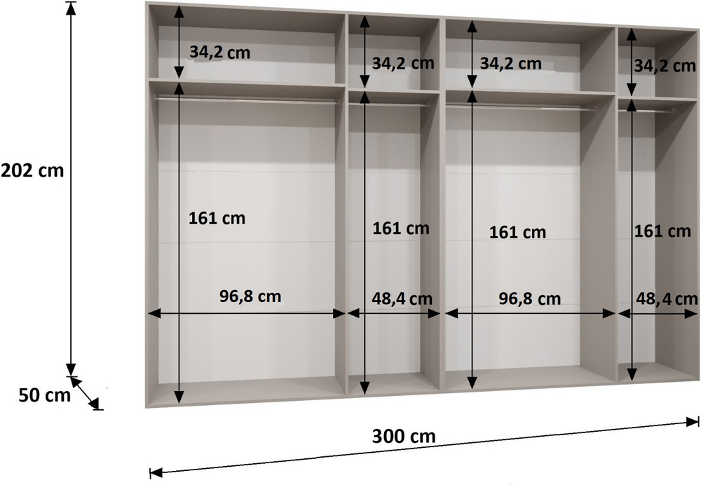 Šatní skříň Alicante 3 300 cm