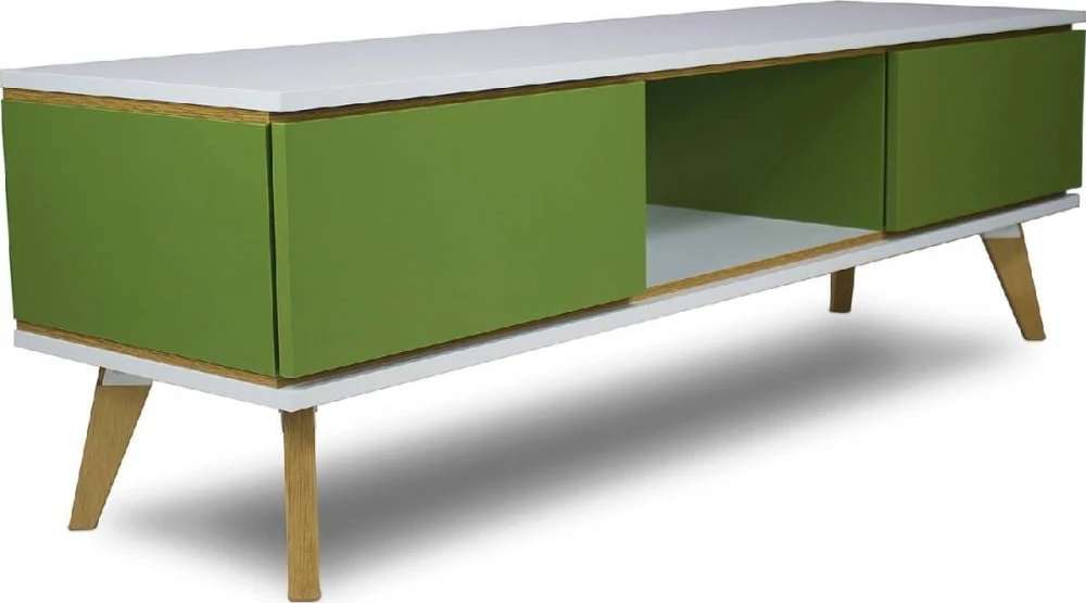 Zelený TV stolek Jorgen do obývacího pokoje