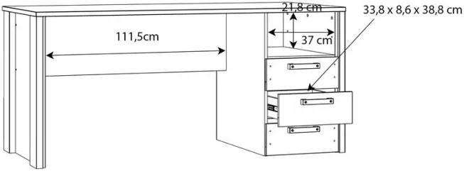 Biurko 160x70 z 3 szufladami Clif