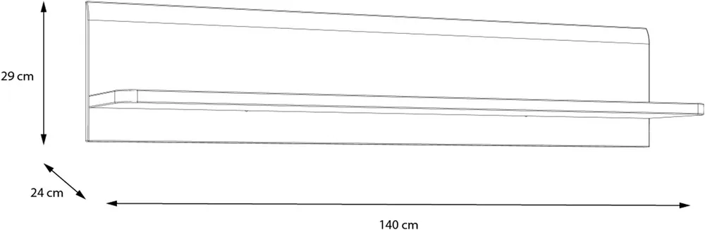 Półka ścienna 140 cm Attention