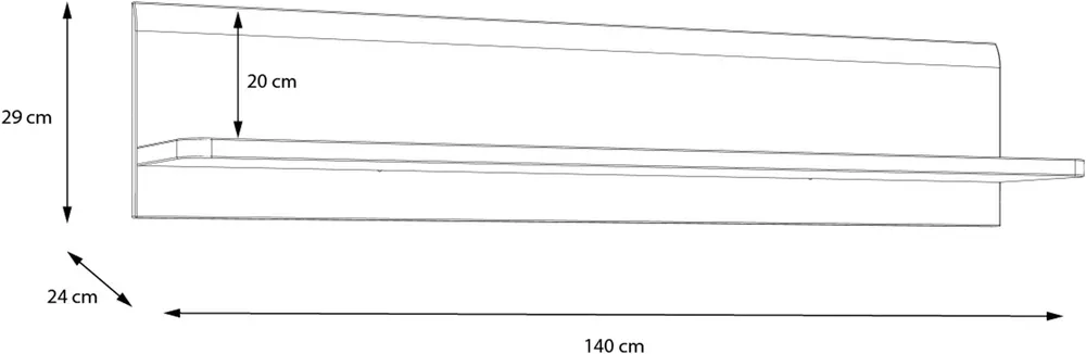Półka ścienna 140 cm Attention