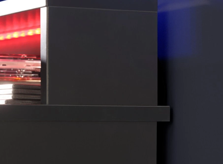 Černý stůl 160x70 cm s RGB osvětlením a nástavcem na monitor AYO