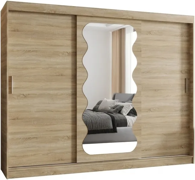 Šatní skříň s posuvnými dveřmi se zrcadlem Spoti 250 cm