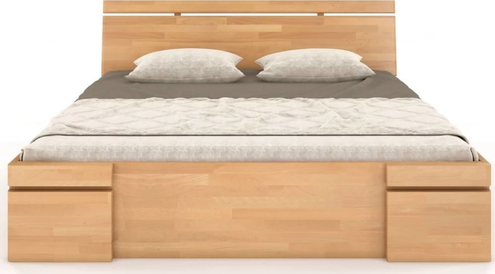 Dřevěná postel buková se zásuvkami do ložnice Sparta maxi