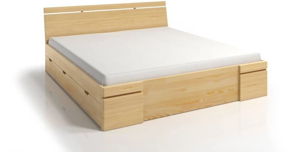 Dřevěná postel borovicová 120 se zásuvkami do ložnice Sparta maxi