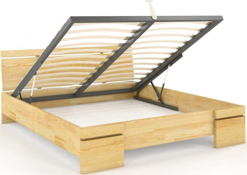 Łóżko drewniane sosnowe ze skrzynią na pościel do sypialni Sparta maxi & st 120