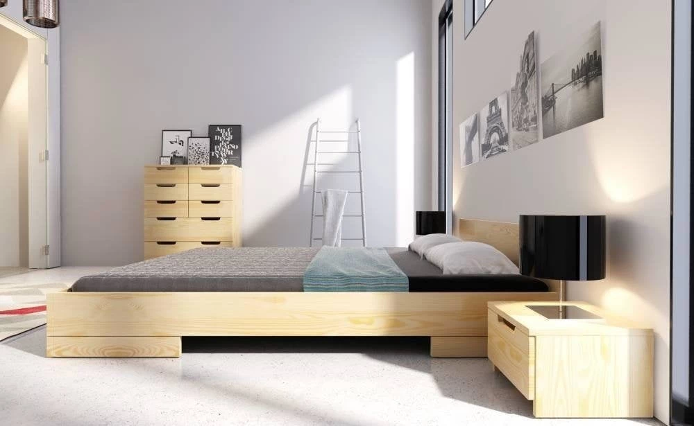 Łóżko drewniane sosnowe do sypialni Spectrum 90 niskie