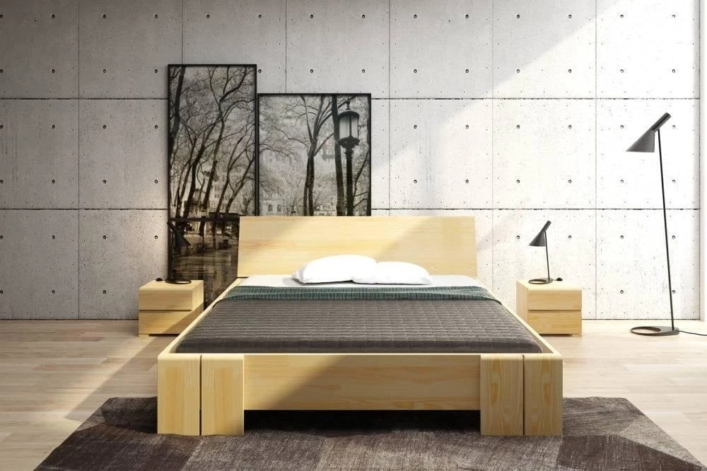 Łóżko drewniane sosnowe ze skrzynią na pościel Vestre 120 maxi & st