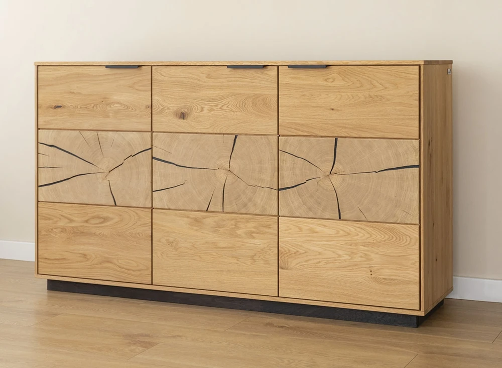 Komoda dębowa 3D plaster drewna Tirano